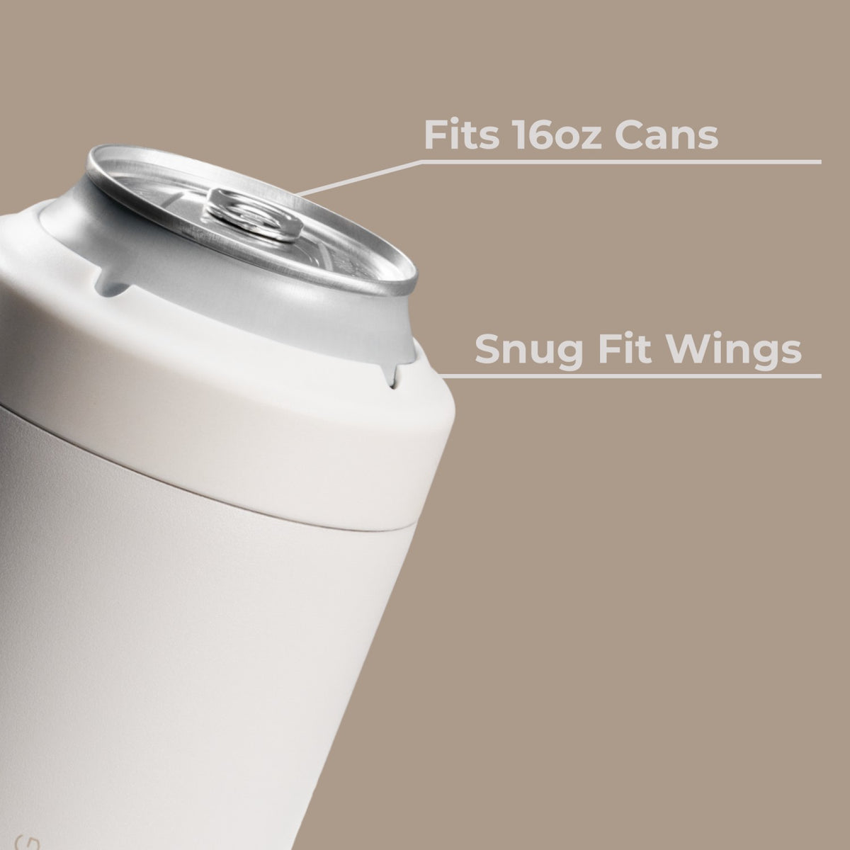 HYDROJUG Featured / HydroJug Can Cooler 16oz - 2-in-1 Insulated Tallboy Can Cooler, Screw-Top Lock – Linen